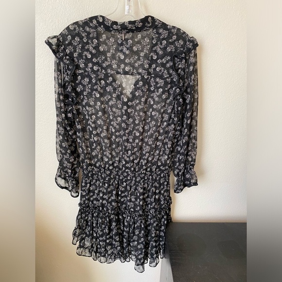 MISA Los Angeles Women's Vittoria Mini Dress M Black Floral Western Romantic - Picture 3 of 9